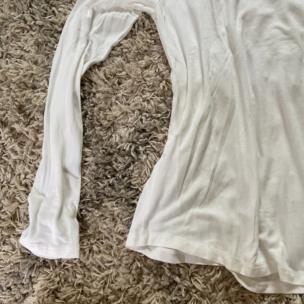 Aeropostale Seriously Soft Perfect Crew White Long Sleeve T-Shirt Womens Medium - Picture 5 of 12